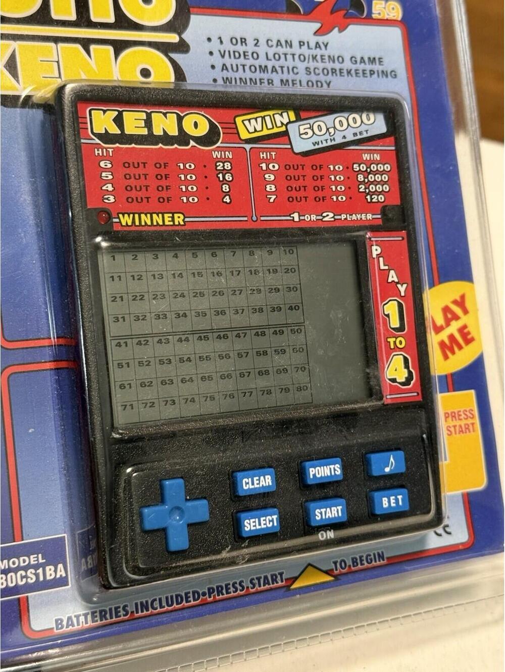 Vintage KENO RADICA 1480 Handheld Game , New , Sealed - Picture 2 of 5